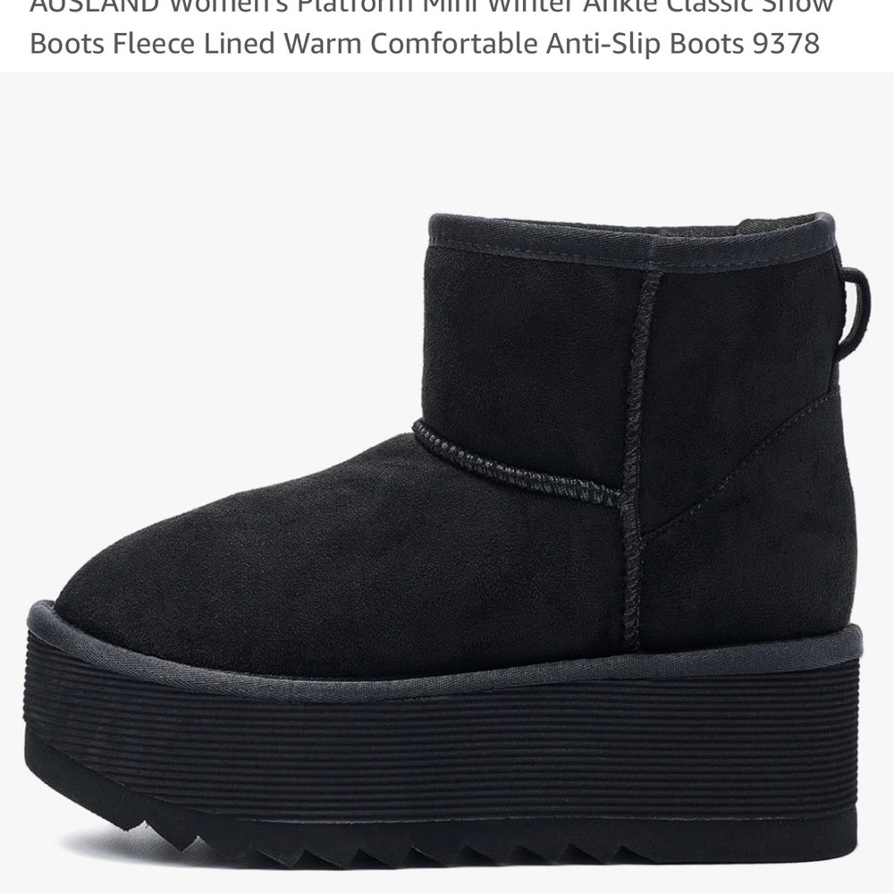 AUSLAND Women's Black Platform Winter Boots